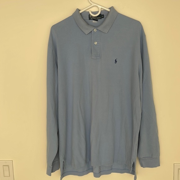 Ralph Lauren Shirt Adult XL Light Blue Polo Blue Pony Long Sleeve Men's. - Picture 1 of 9